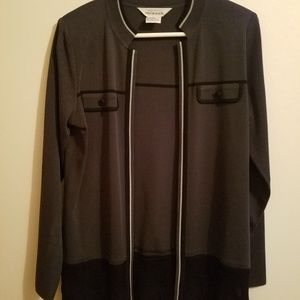 Misook XS brown and black cardigan jacket blazer